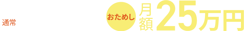 おためし月額25万円 通常月額35万円